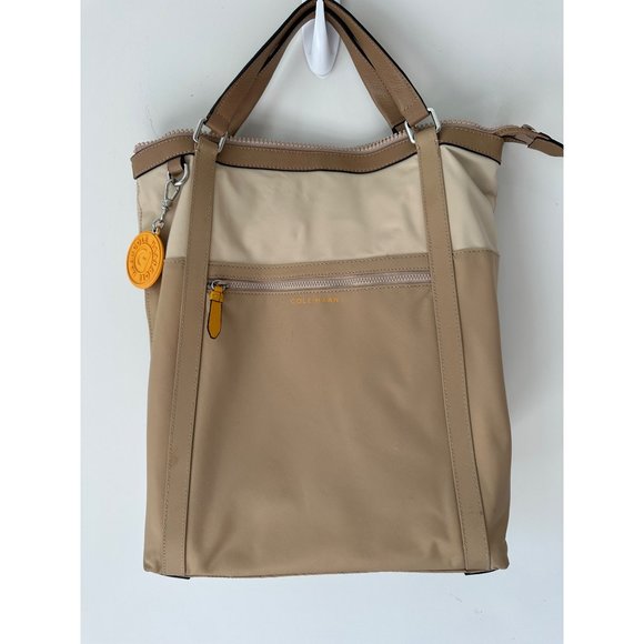 Cole Haan Nylon Convertible Backpack Beige - Picture 4 of 16